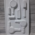 Molde plástico Plastichok para chocolate motivo set de peluquería