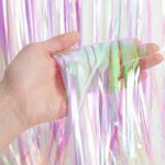 Cortina iridiscente tornasol para decoracion de eventos