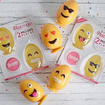 set de 2 placas Parpen huevos emojic