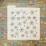 Stencil con diseño navideño copos de nieve
