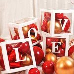 Set de 4 cajas cubo con frase LOVE 30x30x30 cm