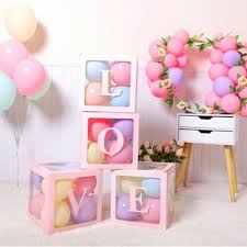 caja love color pastel globos