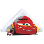 Cars Servilletero estampado con 15 servilletas lisas blancas.