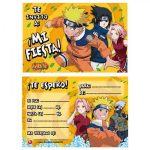 Naruto invitaciones estampadas x 10 u