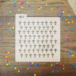 Stencil temática bautismo o comunión trama de cruces