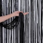 Cortina metalizada lluvia negra