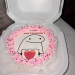 Lámina comestible mini torta meme Flork San Valentín