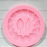 Molde de silicona para modelar marco redondo flores
