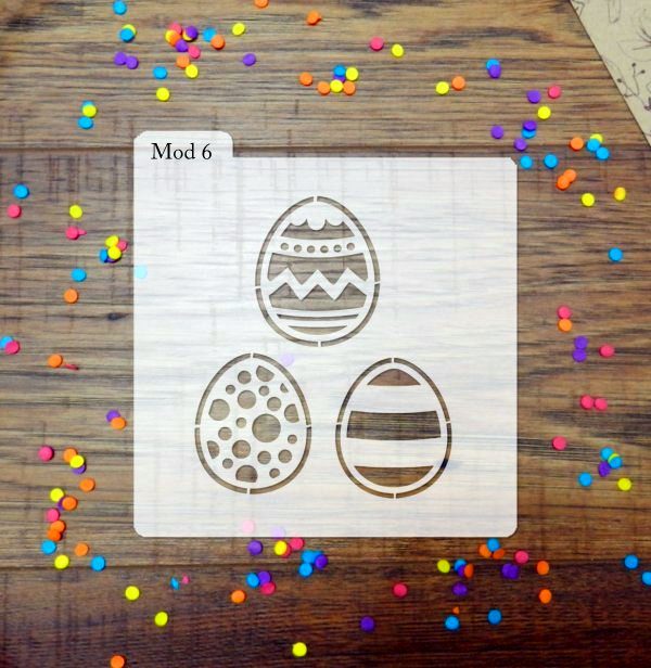 Stencil Pascuas huevos x 3 modelo 6