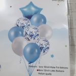 Set de 9 globos perlados y confeti estrella celeste