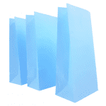 Bolsitas de papel lisas con fuelle color celeste x 10 u