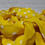 Globos de látex estampados Amarillo con lunares blancos x 10 u