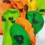 Globos de látex estampados dinosaurios x 10 u