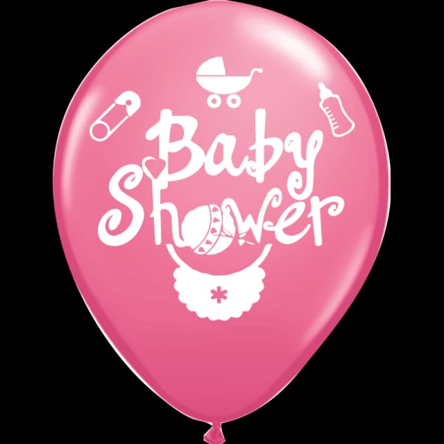 Globos estampados baby shower rosa 1