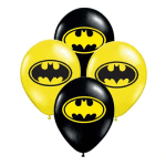 Globos de látex estampados logo de Batman  x 10 unidades