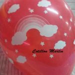 Globos de látex estampados arco iris x 10 u