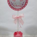 Centro de mesa infantil Bautismo rosa