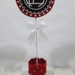 Centro de mesa infantil fútbol escudo de Lanús