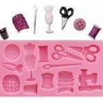 Molde de silicona para modelar miniaturas temática costura modista