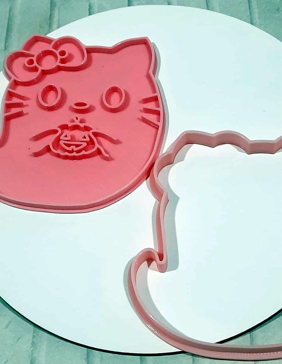 Cortante y sello para cookie Kitty fantasma 1