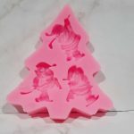 Molde de silicona rosa navidad árbol con papá Noel