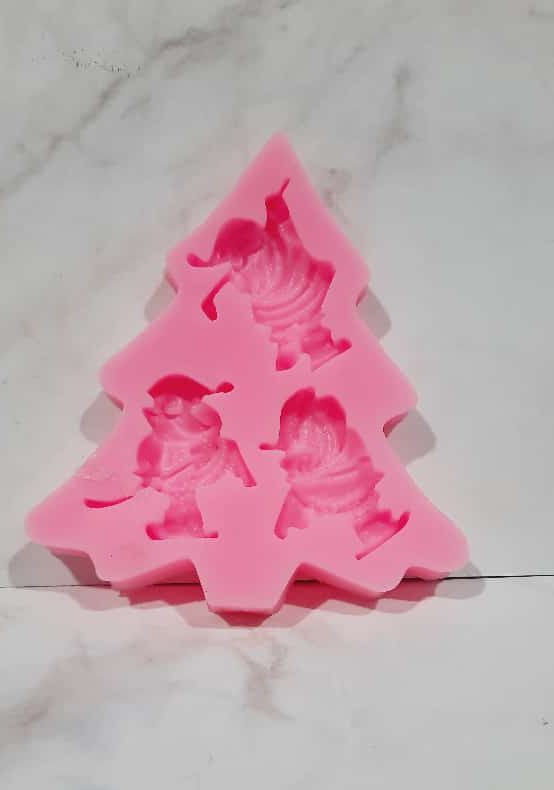 Molde de silicona arbol de navidad con papa Noel