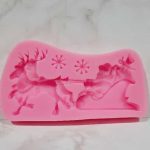 Molde de silicona rosa trineo con papá Noel