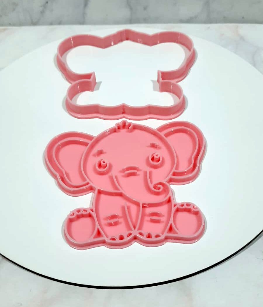 Cortante con sello de cookie elefante