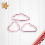 Cortante plástico para cookie o galletita set de 3 nubes diferentes diseños y tamaños