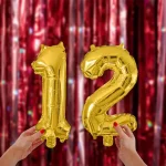 Globo metalizado número 7 dorado 80 cm