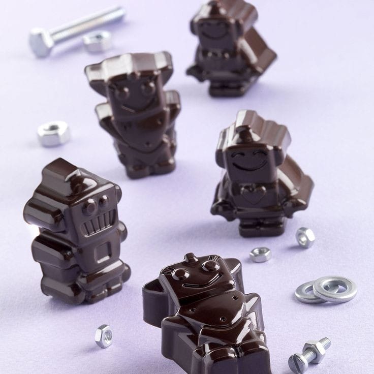 Molde de silicona bombones chocolate robot 1