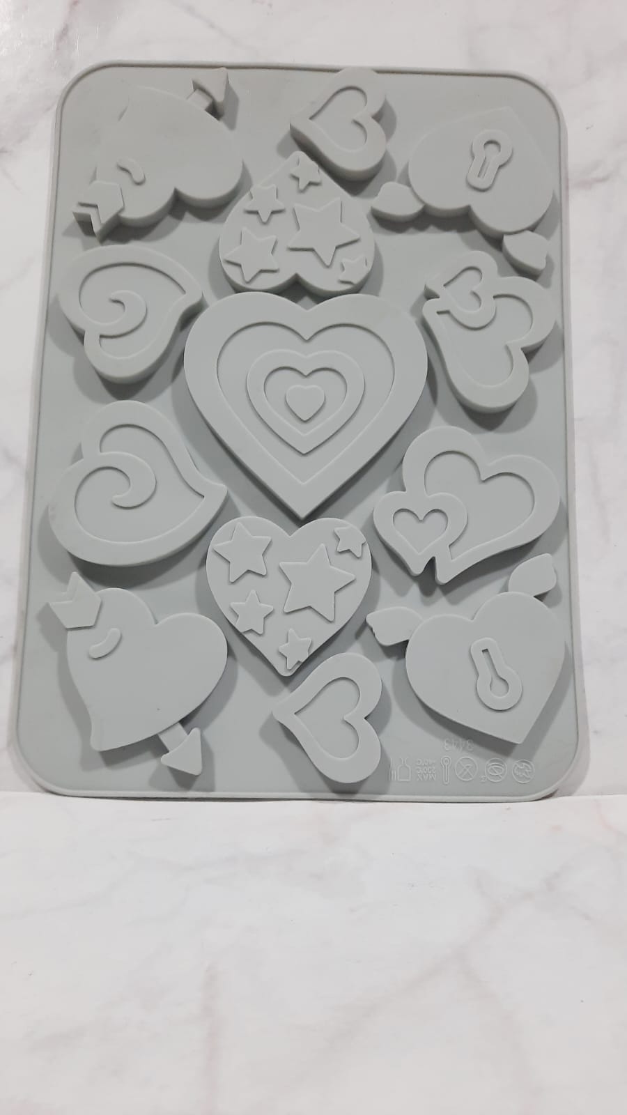 Molde de silicona tableta corazones modelos variados