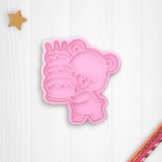 Cortante con sello para cookie oso con torta