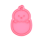 Cortante plástico de cookie con sello Pollito