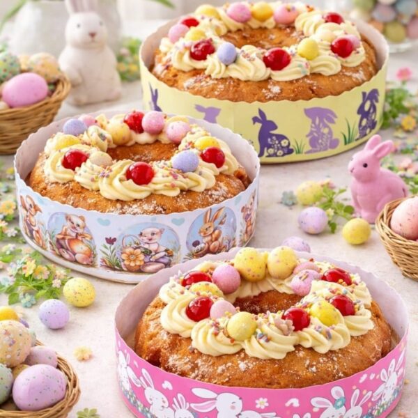 Molde de papel descartable rosca de pascuas 24 cm surtidos x 10 unidades