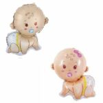 Globo metalizado bebe gateando nena 30 cm