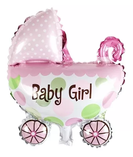 Globo carrito de bebe rosa