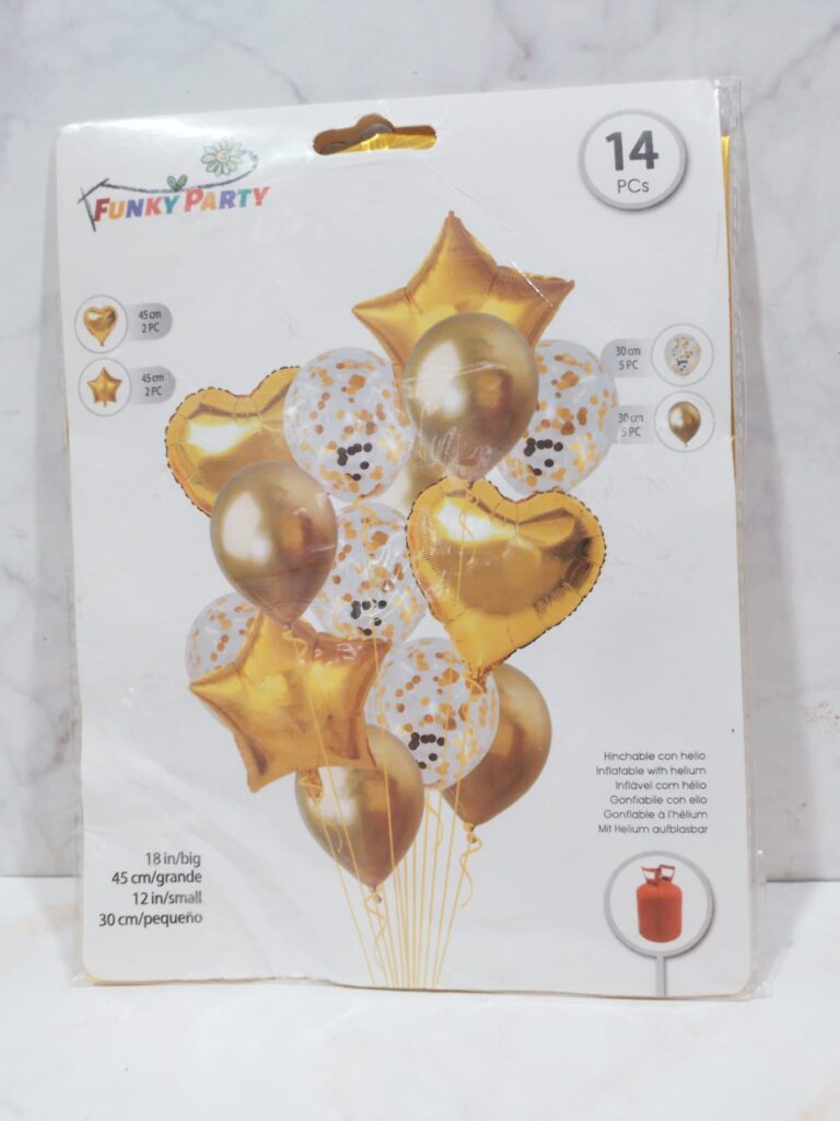 Set de 14 globos dorados