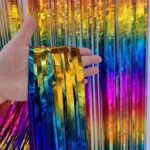 Cortinas de flecos metalizada x 1 multicolor arcoiris