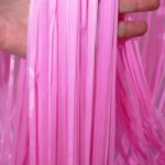 Cortinas de flecos plástica  x 1 rosa macarons