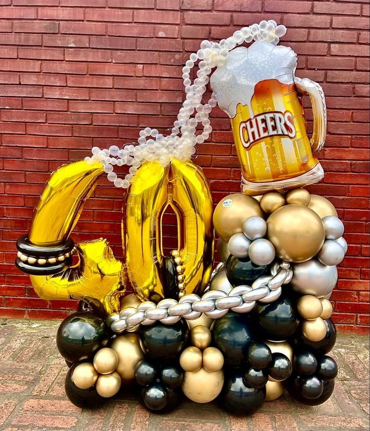 decoracion con globos chop de cerveza