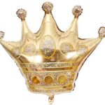 Globo metalizado corona dorada gigante 90 cm