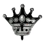 Globo metalizado corona negra y plateada 50 cm