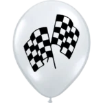 Globos de látex estampados bandera cuadriculada largada x 10 u