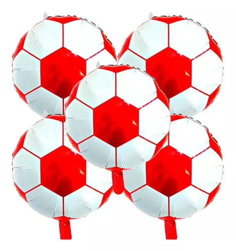 globo pelota metalizada gajos rojos y blancos