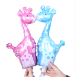 Globo metalizado jirafa bebé celeste 30 cm