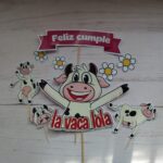 Adorno de torta Toppers personajes infantiles La Vaca Lola