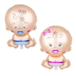 Globo metalizado bebé sentado celeste 30 cm