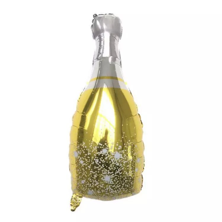 globo metalizado botella dorada burbuja