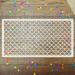 Stencil grande para decorar tortas Escamas